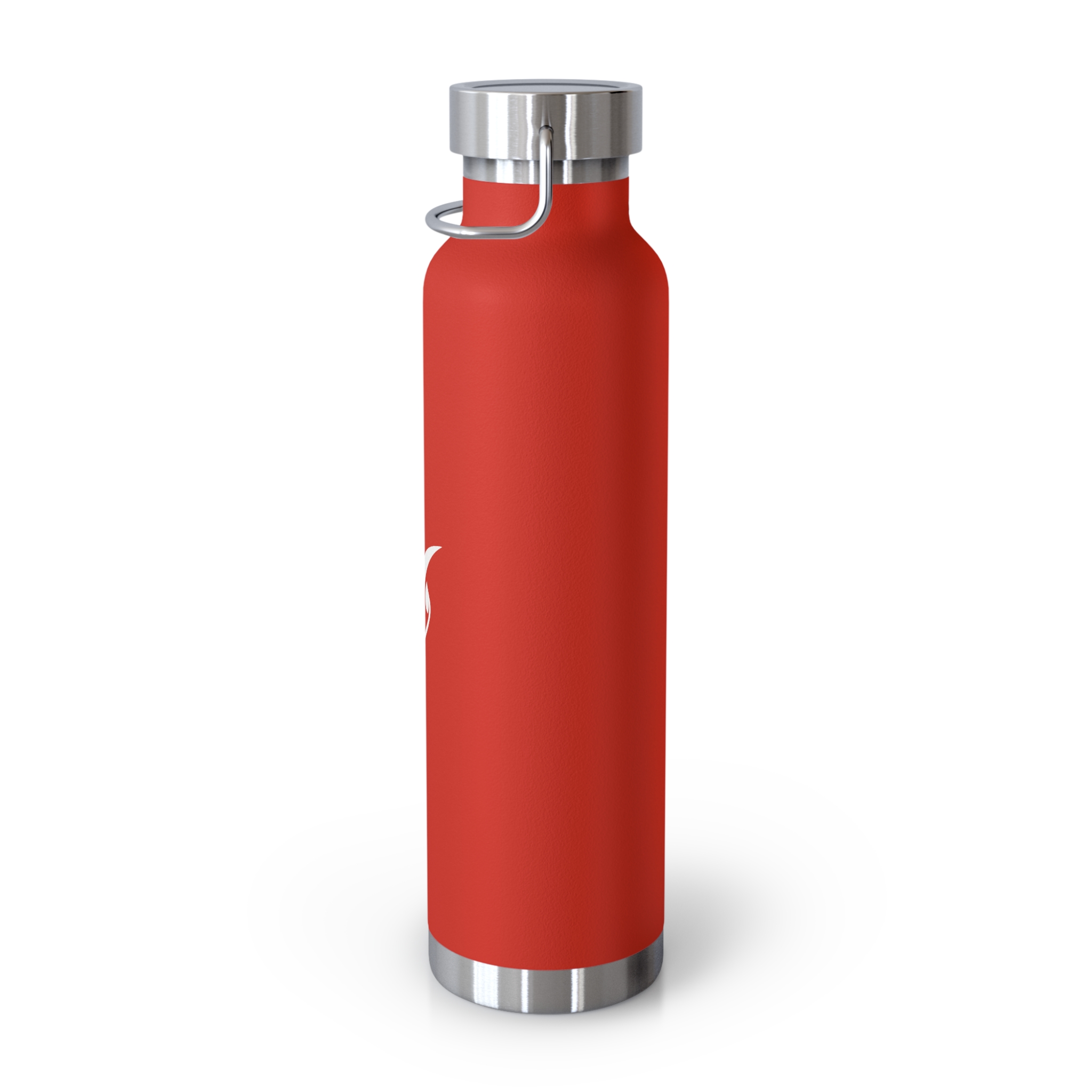 22oz Copper Vacuum Insulated Bottle — Red Stainless Steel Water Flask with Active Leaf Logo - Image 3