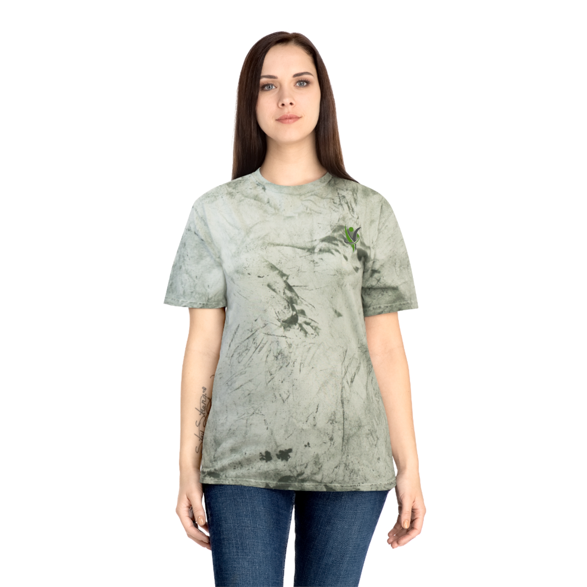 HeatlhyNation Logo Tie-Dye T-Shirt | Yellow Marble Tee - Image 12