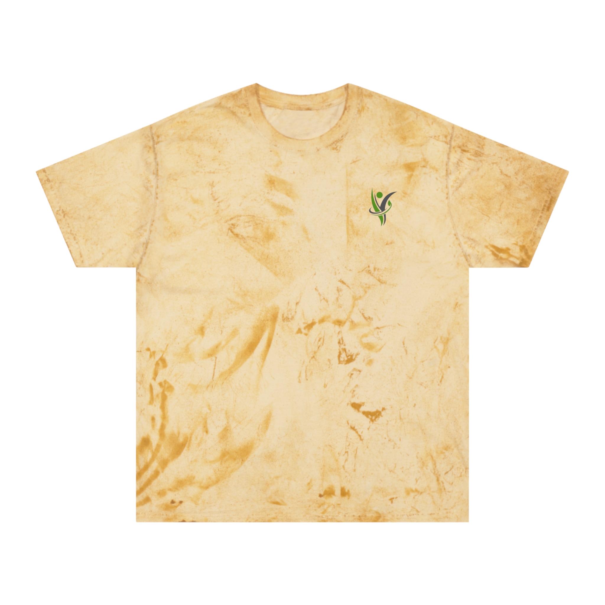 HeatlhyNation Logo Tie-Dye T-Shirt | Yellow Marble Tee