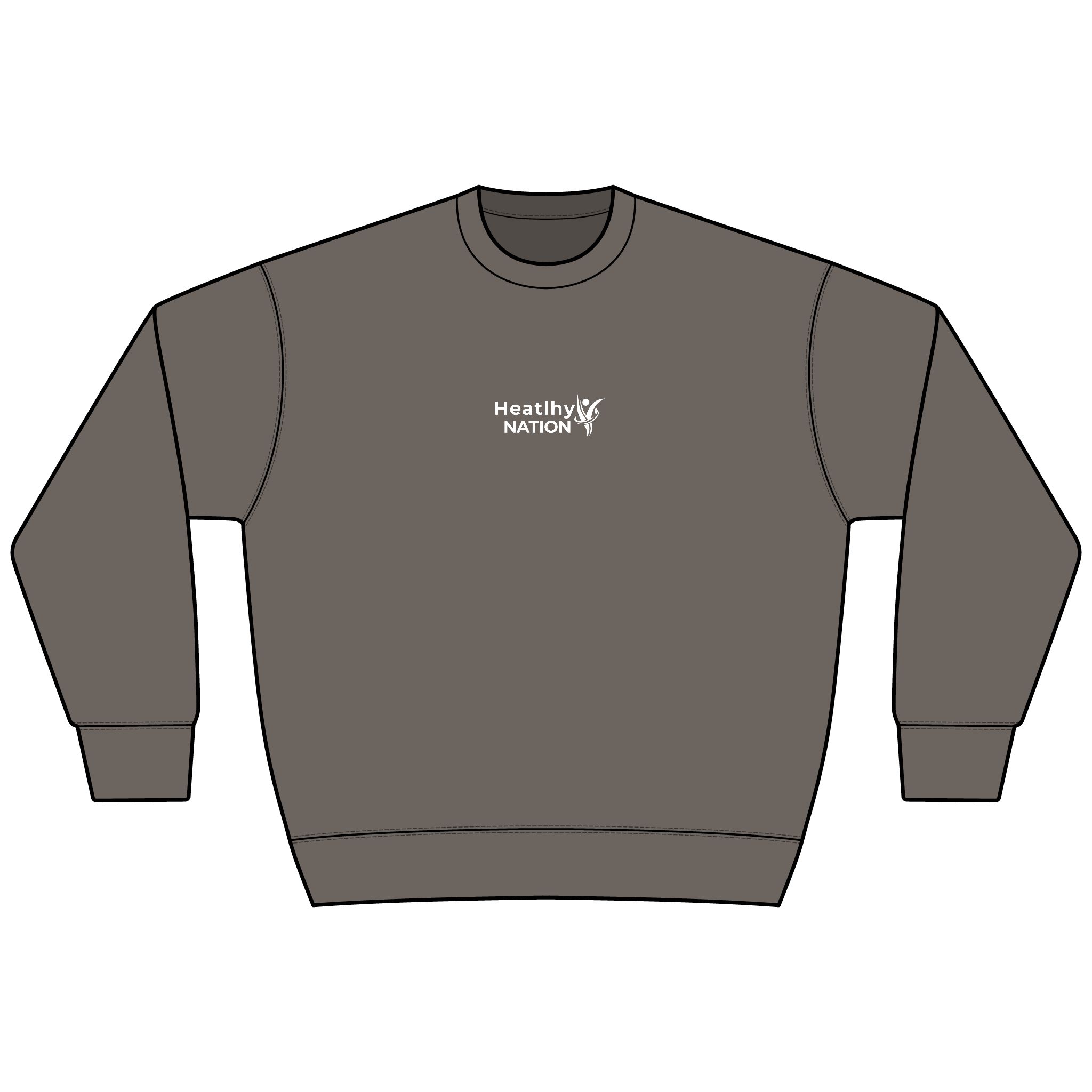 HeatlhyNation Logo Sweatshirt — Cozy Brown Heavyweight Crewneck - Image 13