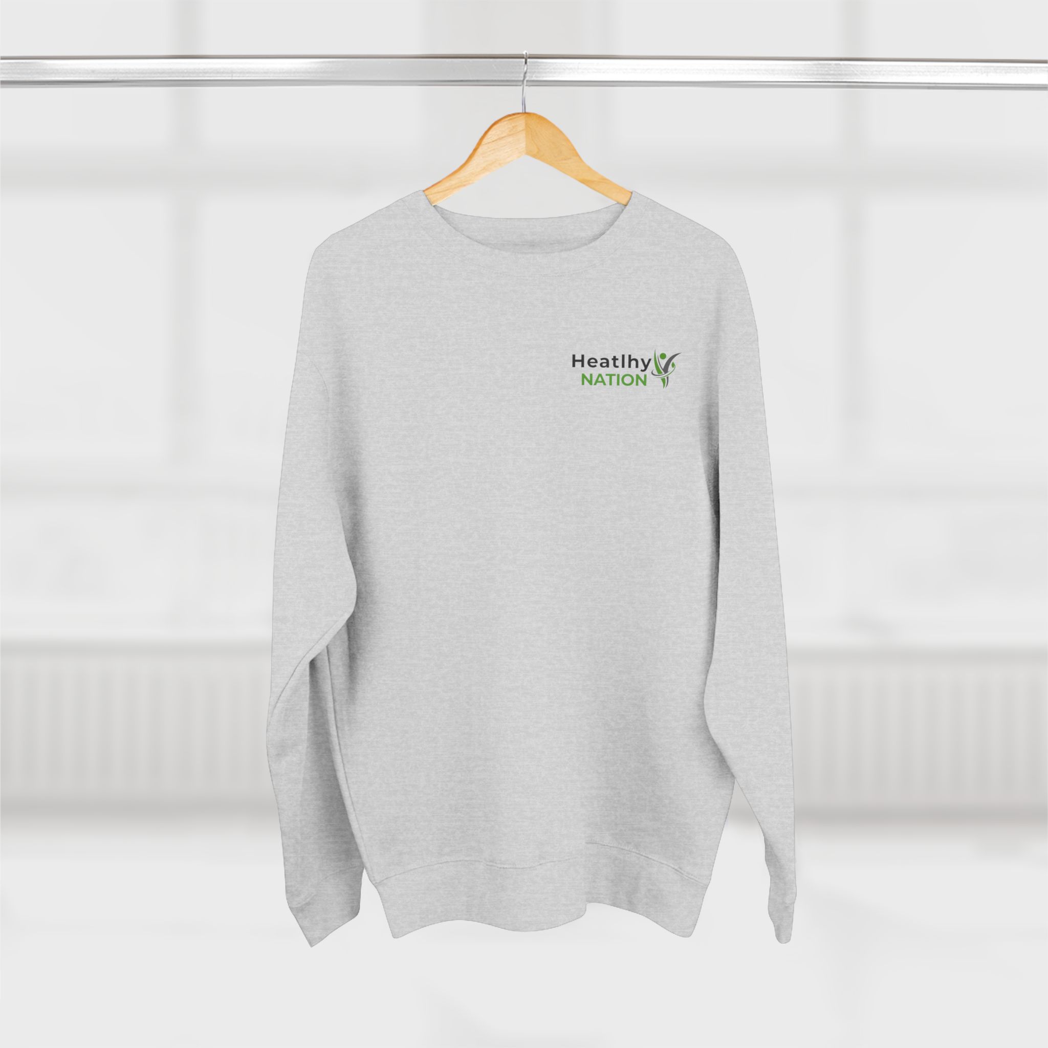 HeatlhyNation logo crewneck sweatshirt | minimalist text sweatshirt - Image 4