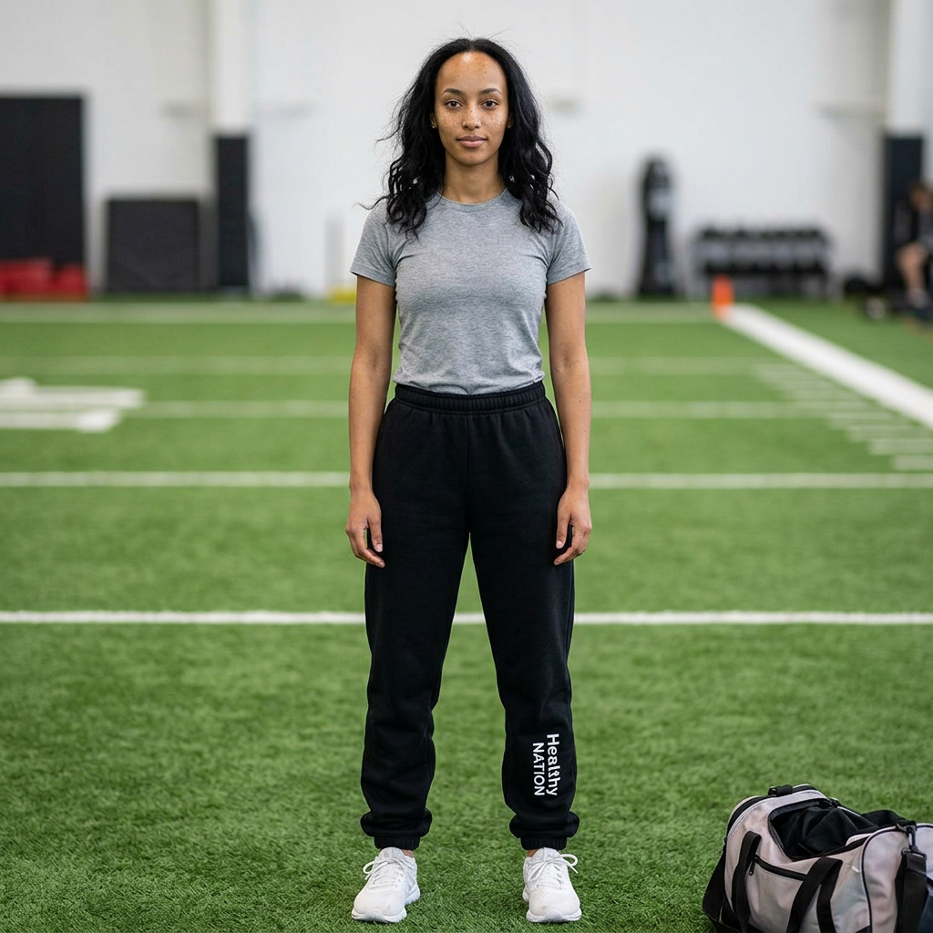 Heatlhy Nation Sweatpants — Eco Fitness Joggers with Vertical Logo