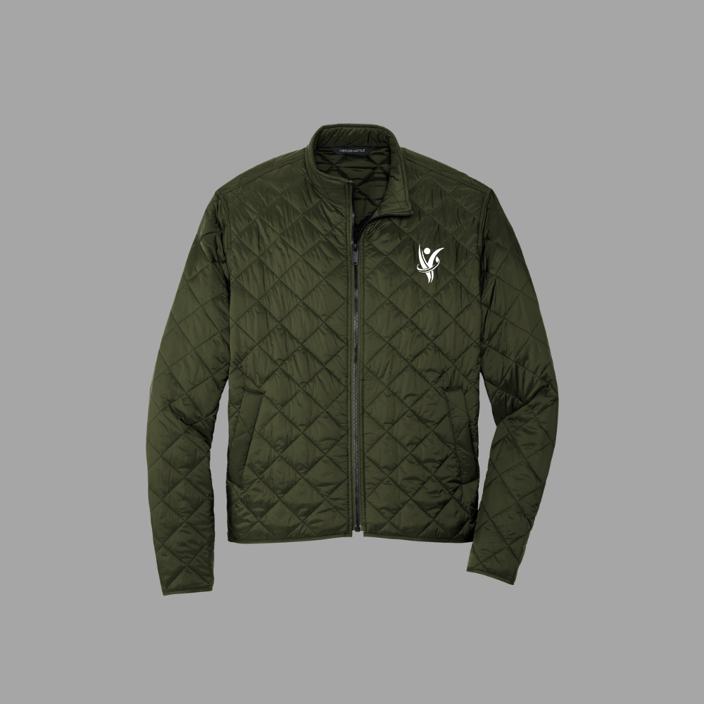 Quilted Full-Zip Jacket — Embroidered Minimalist Chest Logo - Image 3