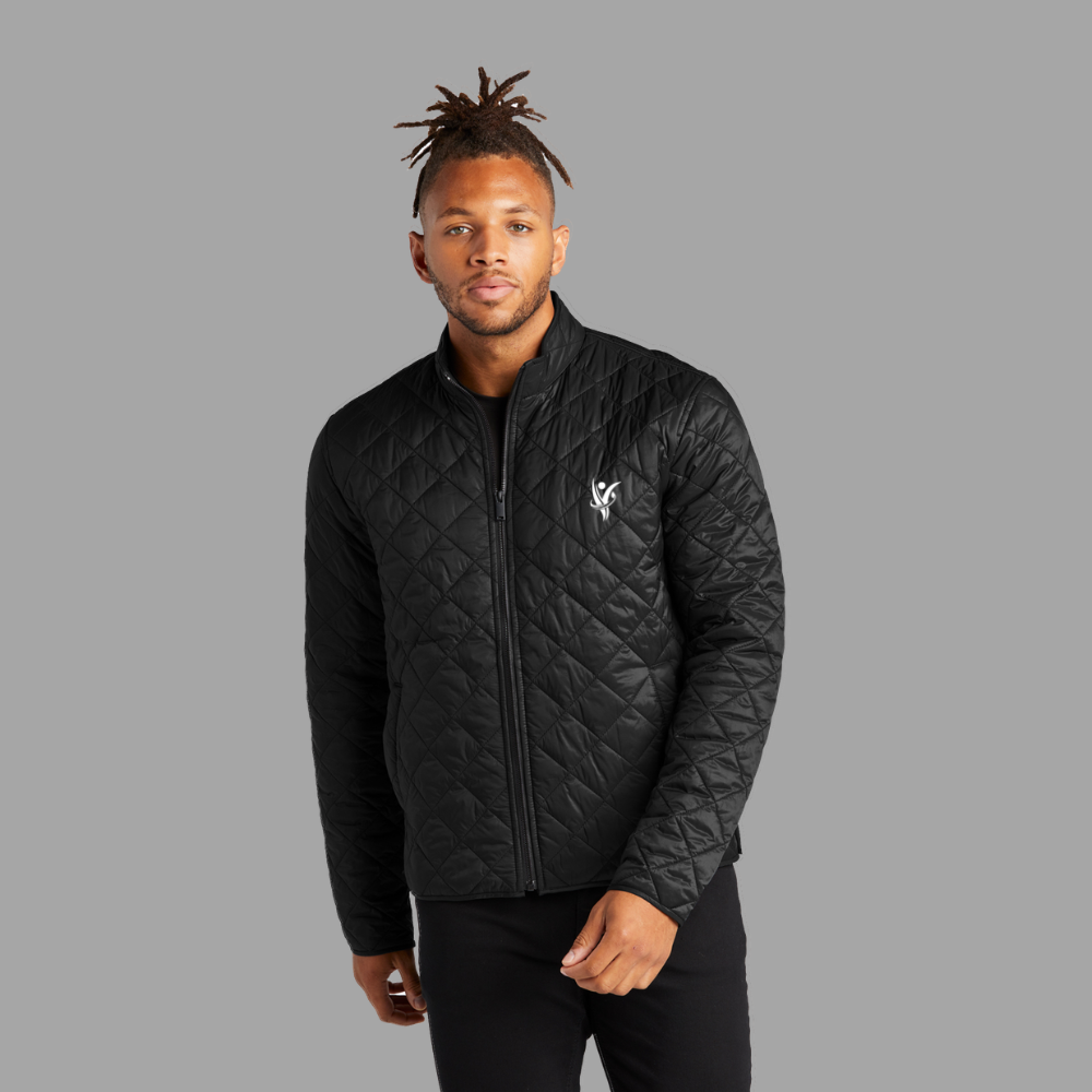 Quilted Full-Zip Jacket — Embroidered Minimalist Chest Logo - Image 5