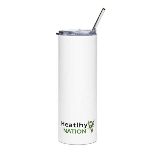Healthy Nation 20oz Stainless Steel Tumbler — Insulated Travel Cup with Straw