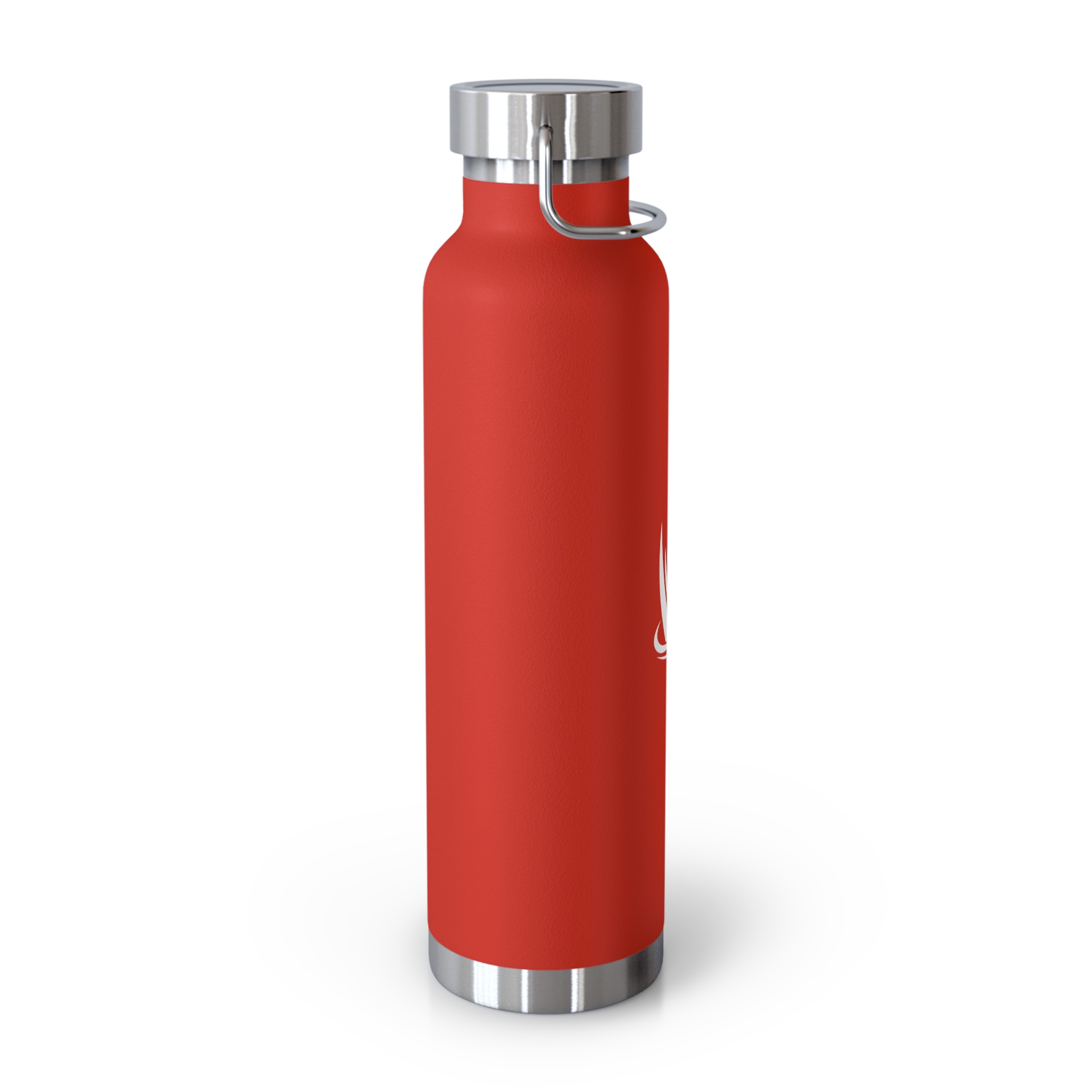 22oz Copper Vacuum Insulated Bottle — Red Stainless Steel Water Flask with Active Leaf Logo - Image 2