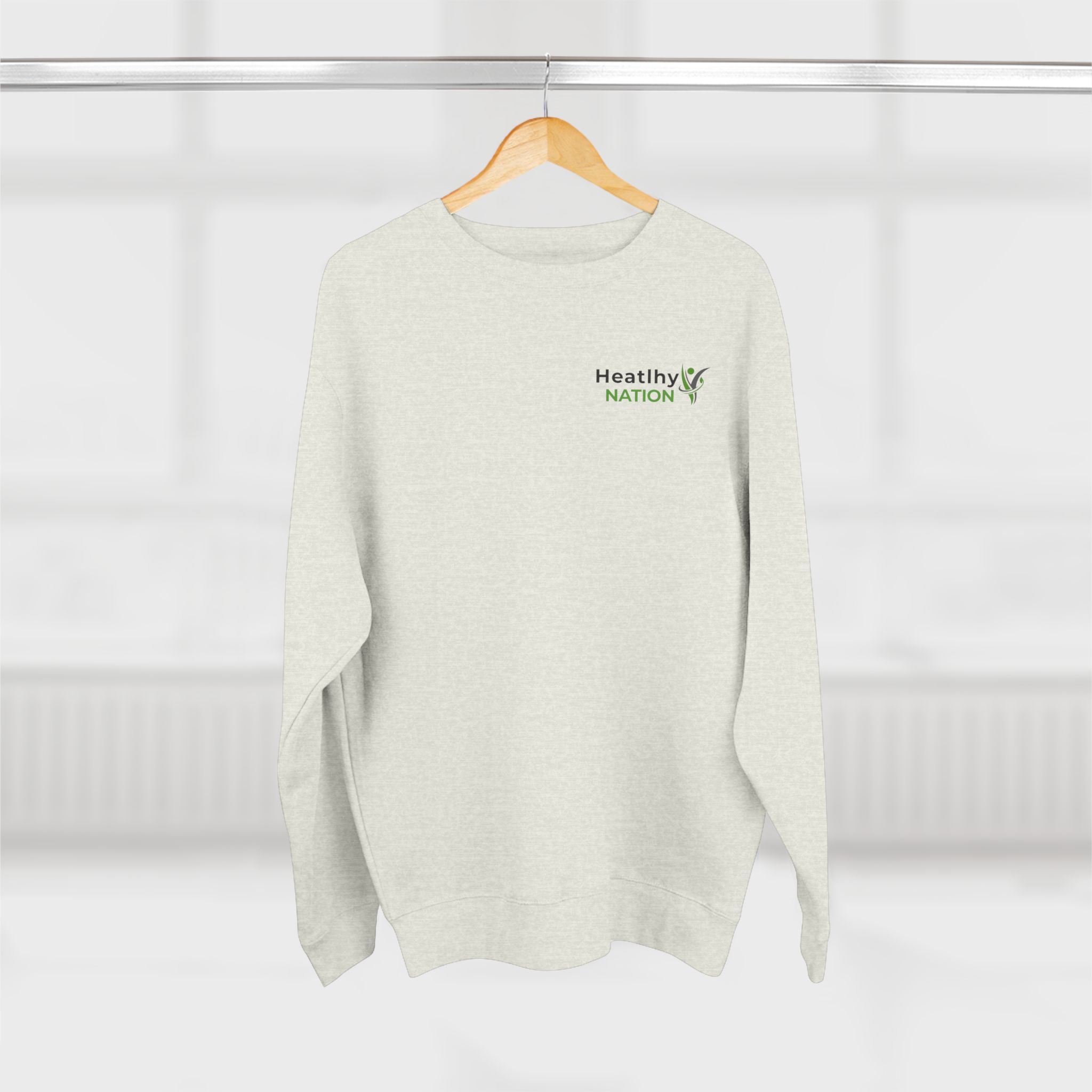 HeatlhyNation logo crewneck sweatshirt | minimalist text sweatshirt - Image 8