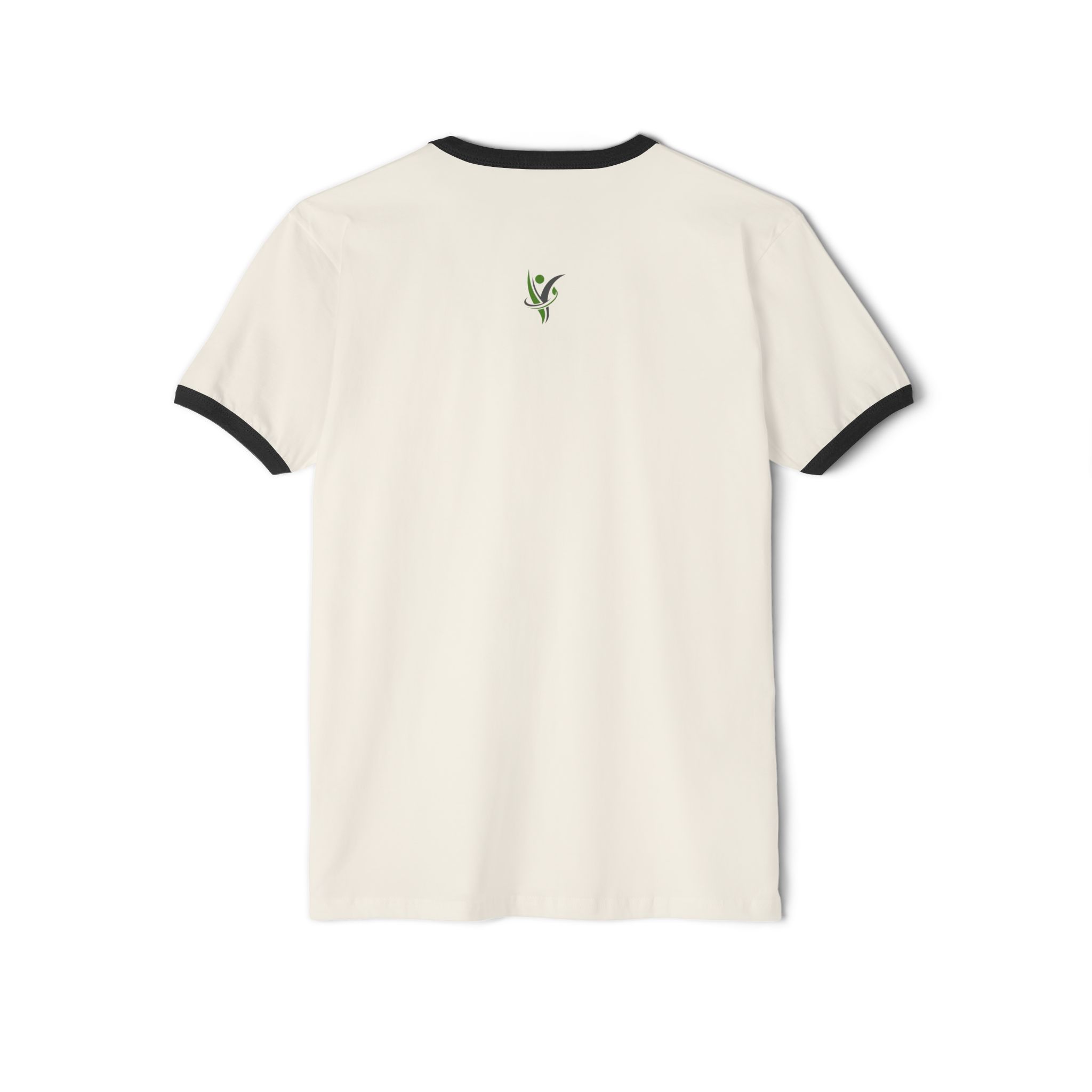 HeatlhyNation Ringer T-Shirt — Vintage Cream Tee with Leaf H Logo - Image 12