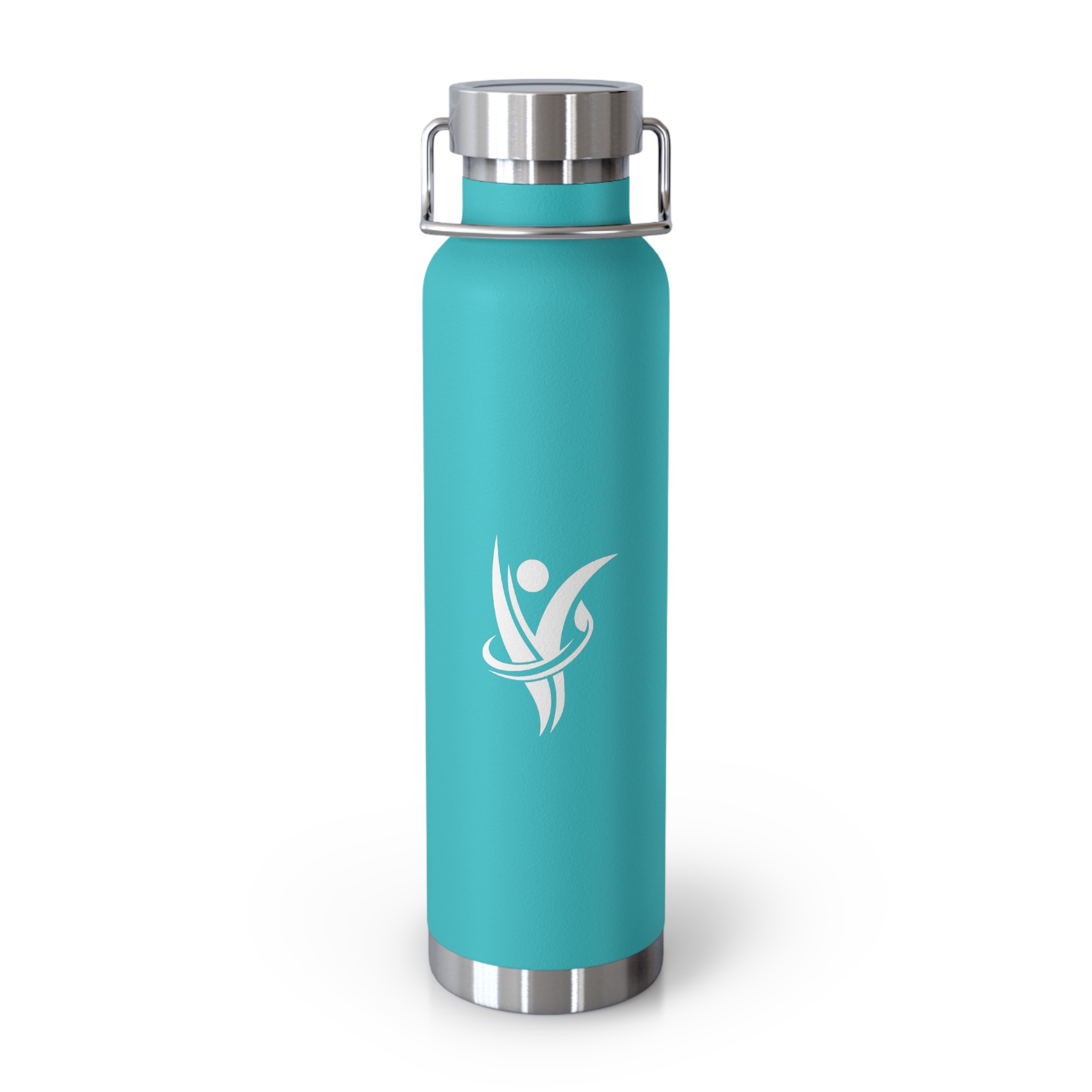 22oz Copper Vacuum Insulated Bottle — Red Stainless Steel Water Flask with Active Leaf Logo - Image 5