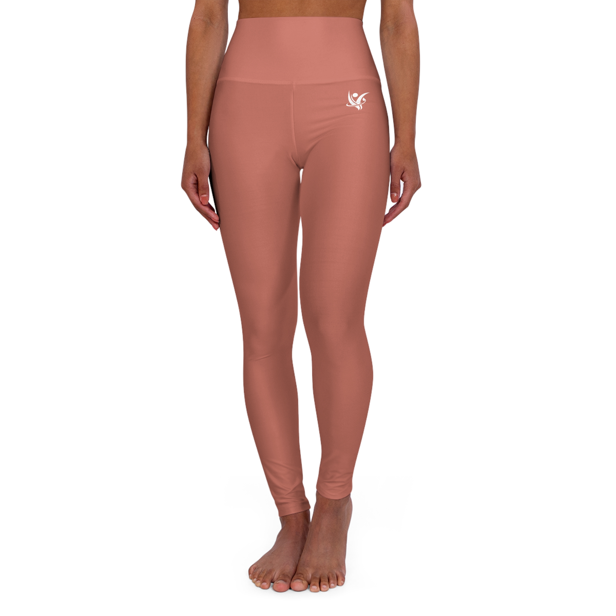 High-Waisted Yoga Leggings – Clay Seamless Performance Tights