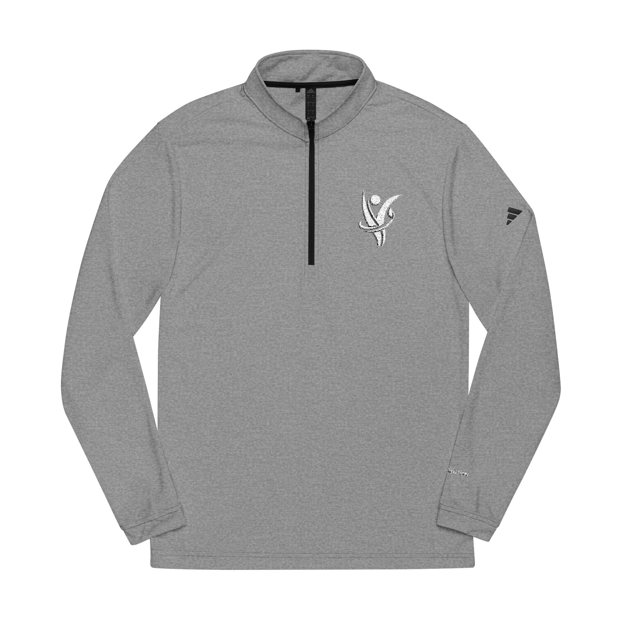 Minimal Runner Logo Quarter-Zip Pullover | Embroidered Athletic Top