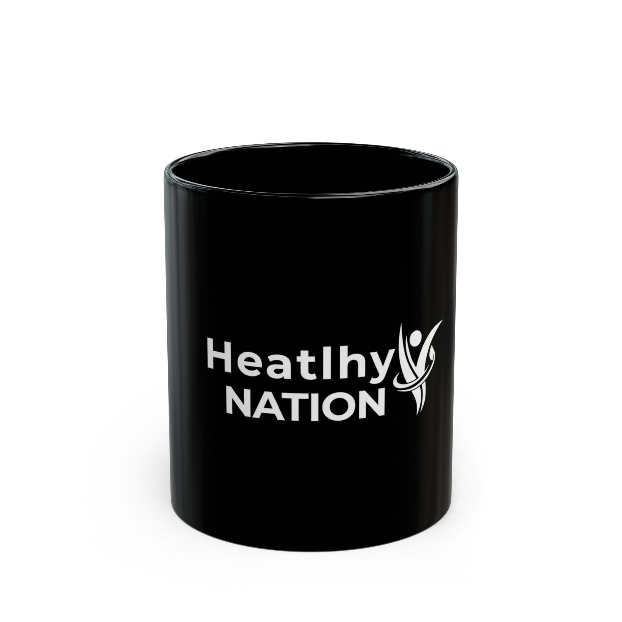 Heatlhy Nation Logo Mug — Black Coffee Cup (11oz & 15oz)