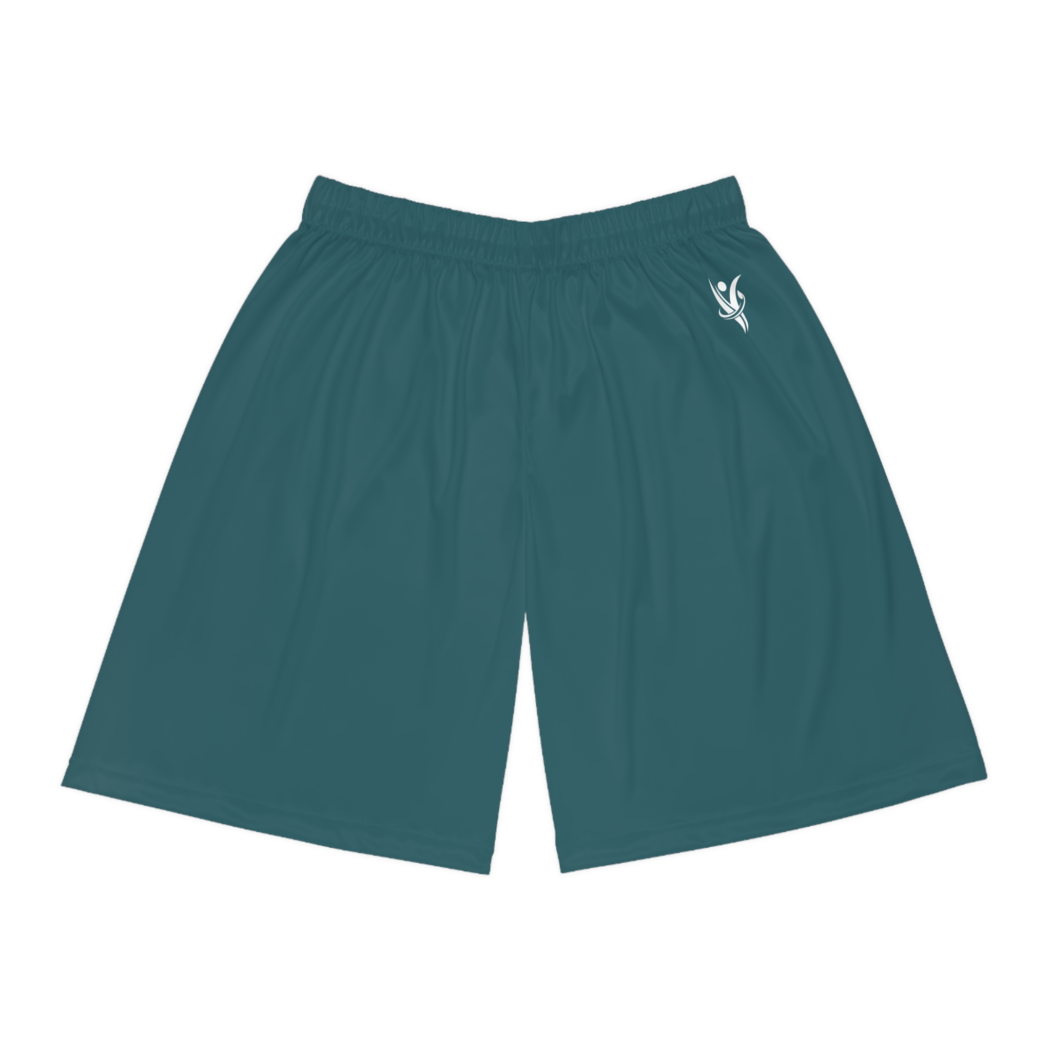 Teal Athletic Basketball Shorts — Lightweight Performance AOP