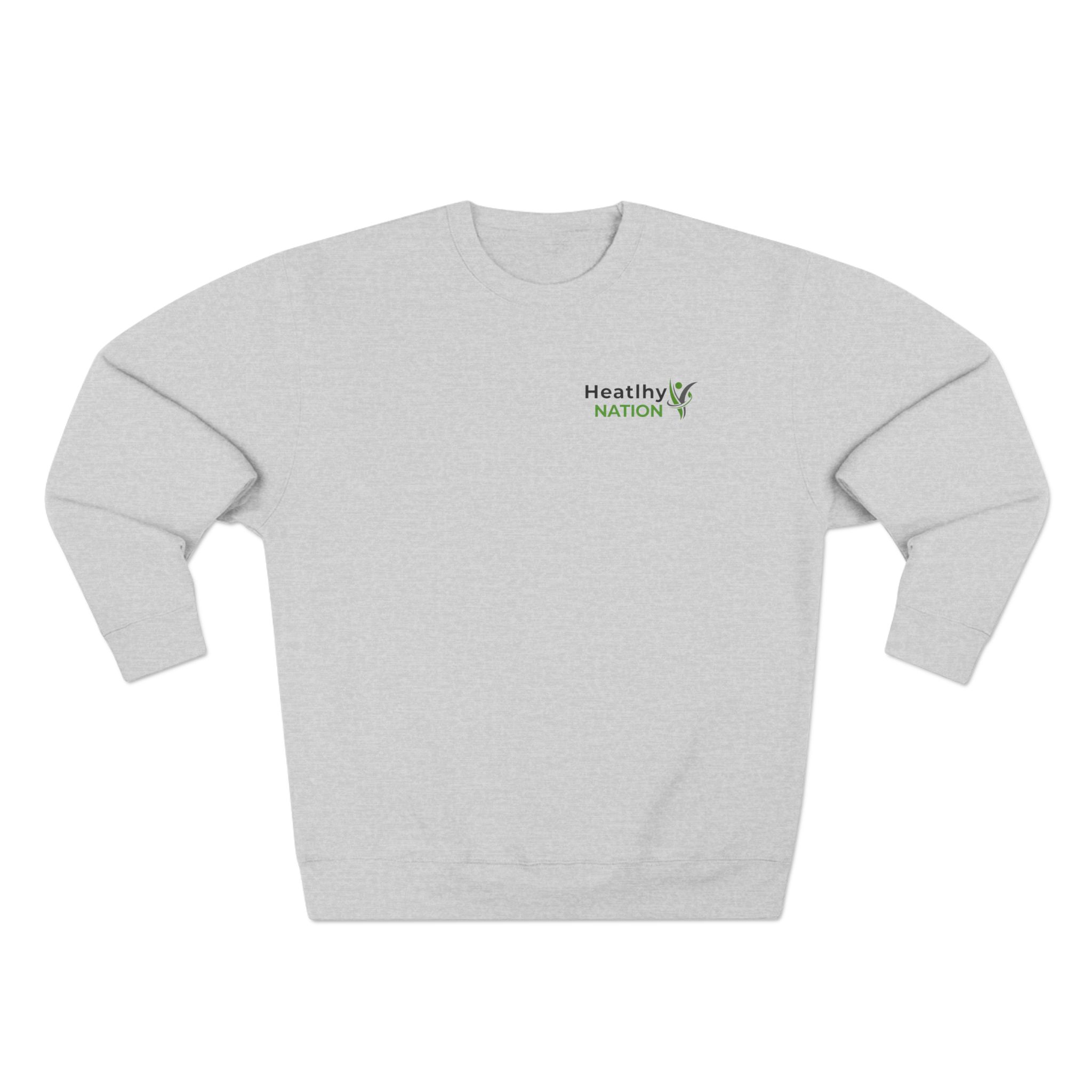 HeatlhyNation logo crewneck sweatshirt | minimalist text sweatshirt