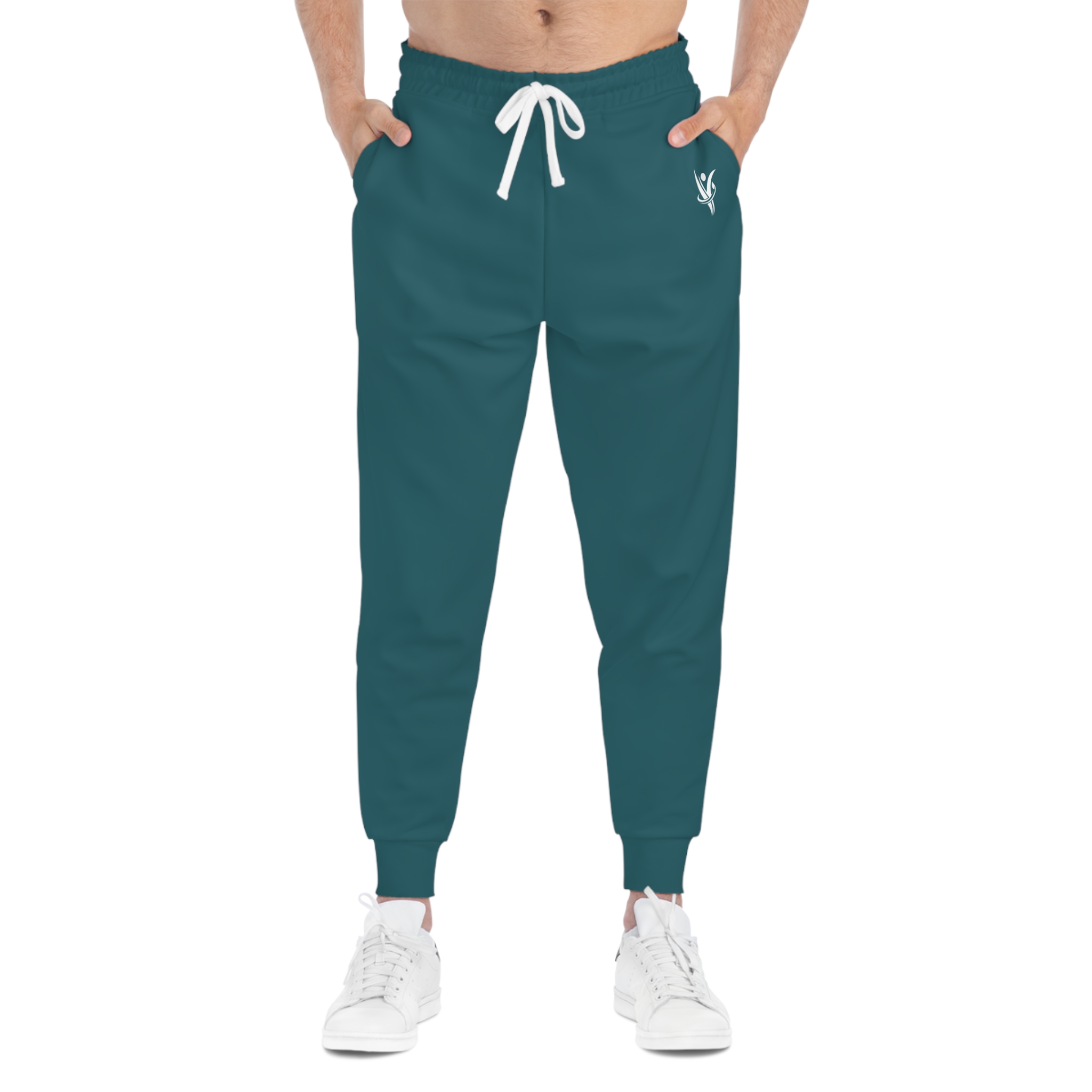 Teal Athletic Joggers — Minimal Logo Performance Sweatpants