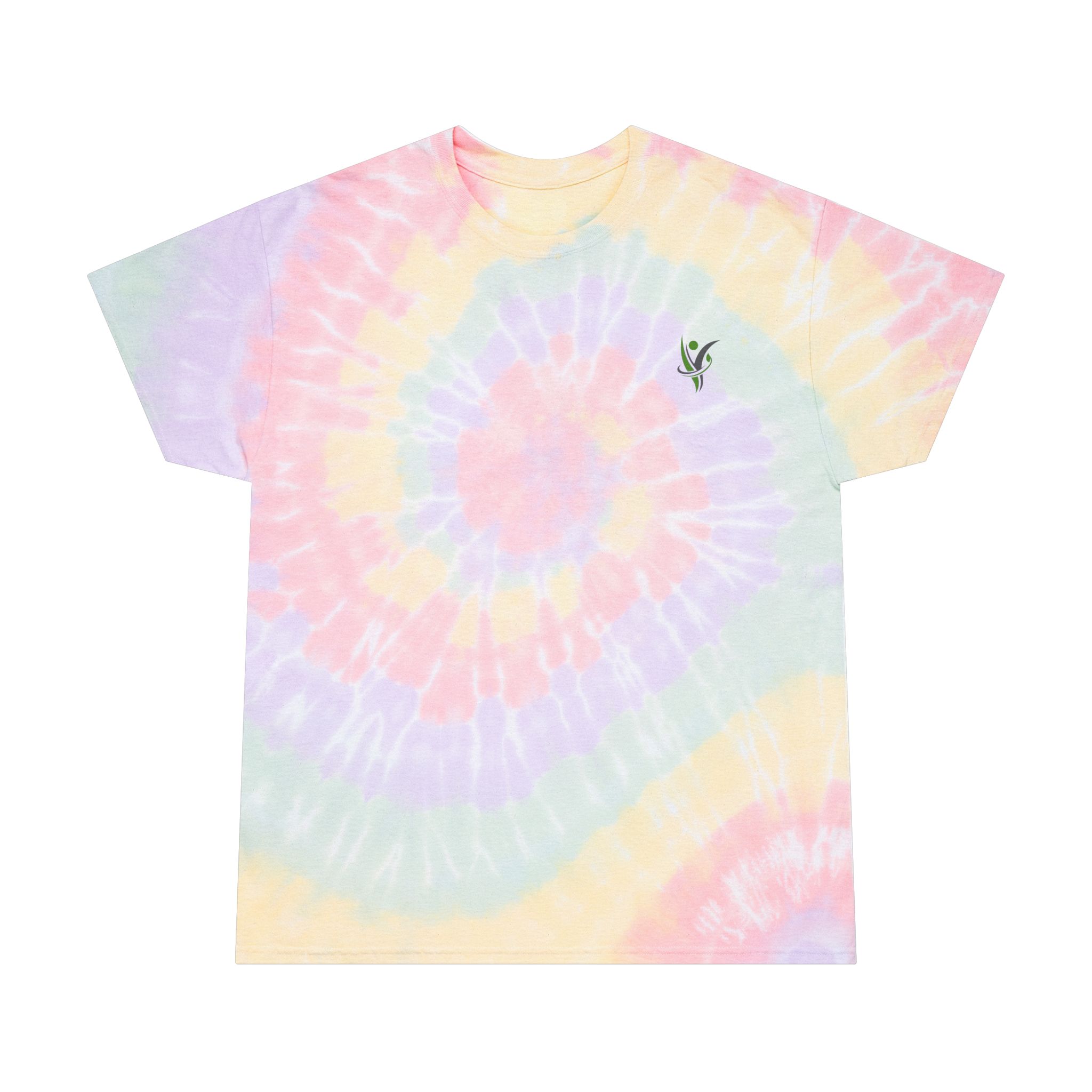 Pastel Spiral Tie-Dye Tee — “HeatlhyNation” Logo
